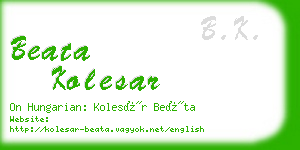 beata kolesar business card